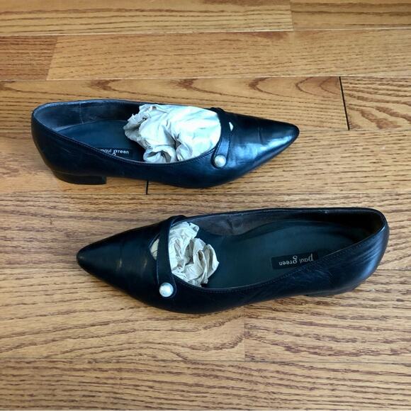 Paul Green Tahitian Pointed Toe Flat Black Leather Women’s Size 7.5 - Picture 12 of 12